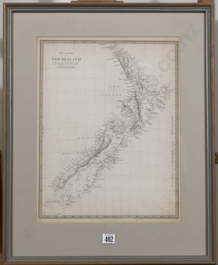 1853 Map Of The Islands of New Zealand Image 1++