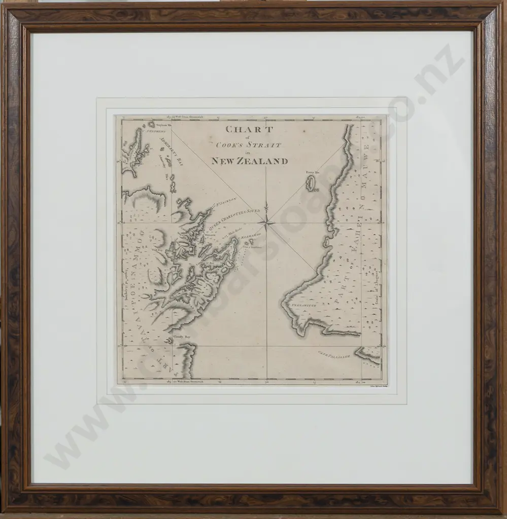 Circa 1773-74 Chart of Cook's Strait in New Zealand Image 1++