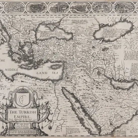 Rare 1626 John Speed Map Of The Turkish Empire