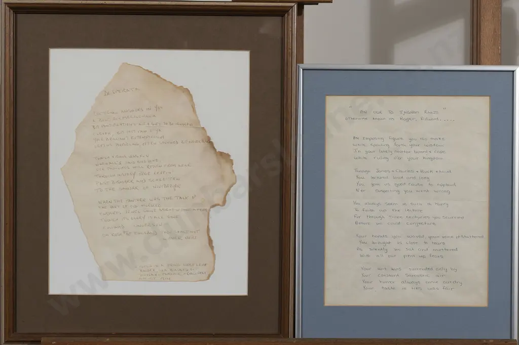 Framed Replica WWI Gallipoli Poem Fragment Image 1++