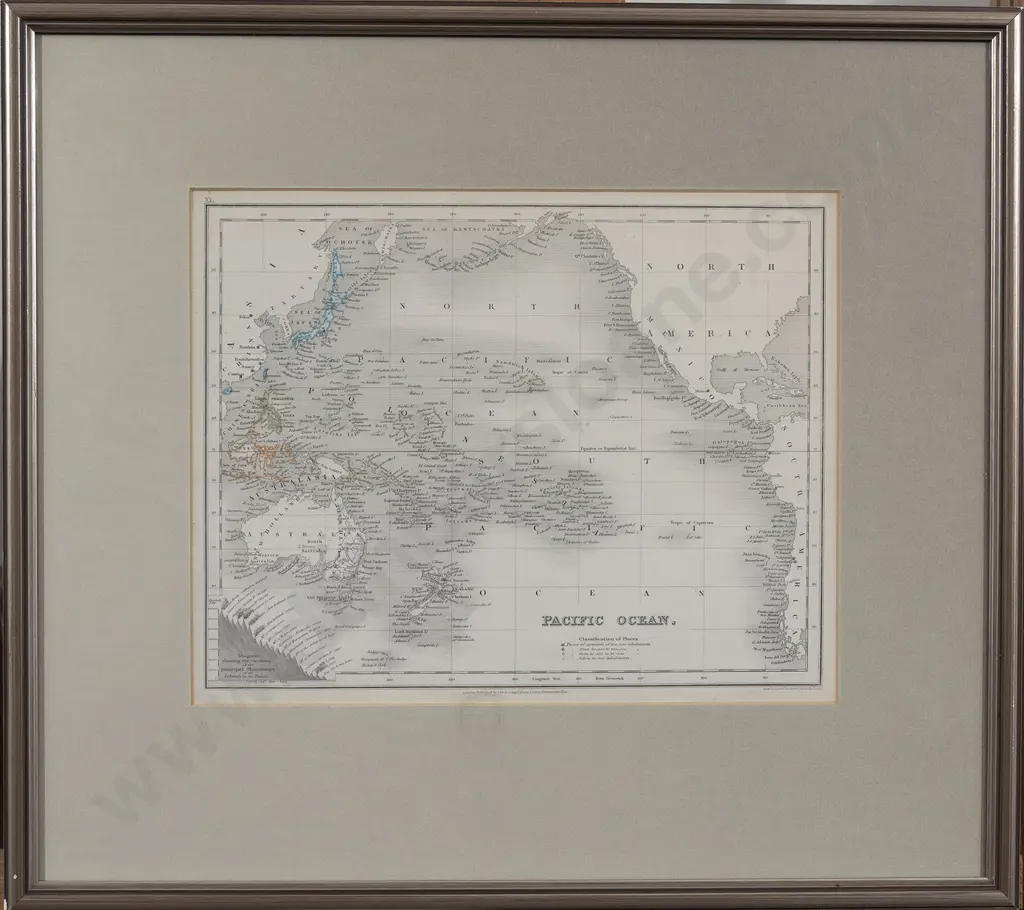 Mid C19th Framed Map Of The Pacific Ocean Image 1++