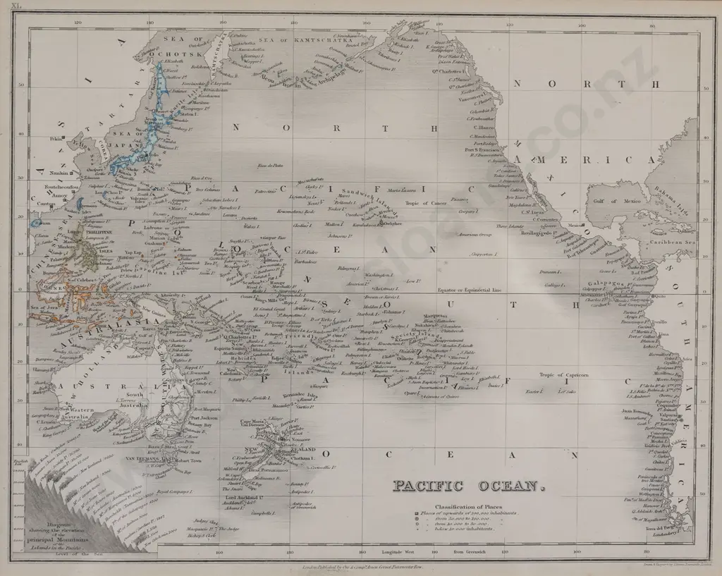 Mid C19th Framed Map Of The Pacific Ocean Image 1++