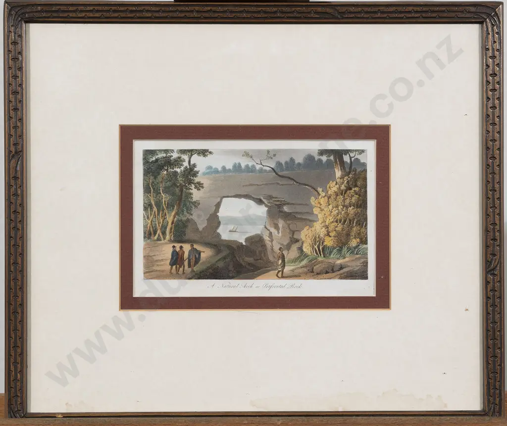 Hand Coloured Aquatint Bookplate - A Natural Arch or Perforated Rock Image 1++