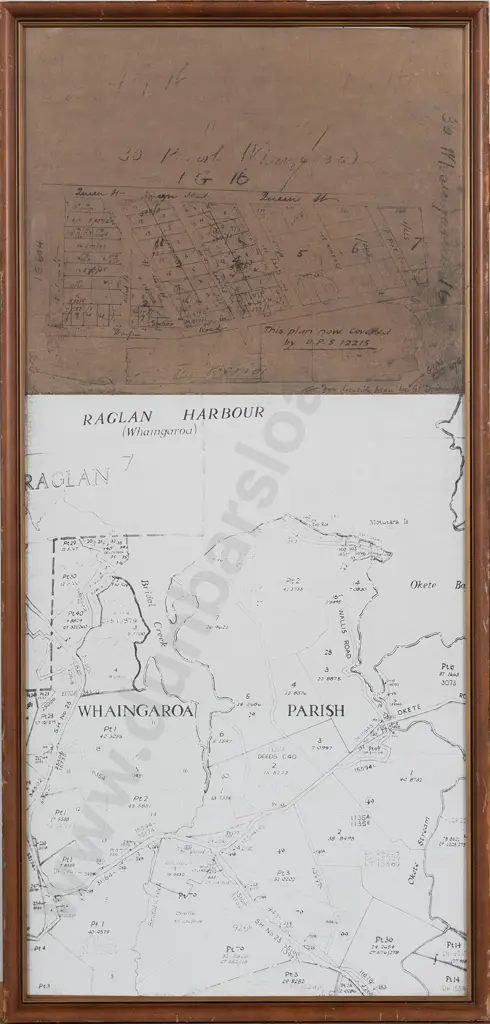Framed Plan Map of Raglan Harbour Image 1++