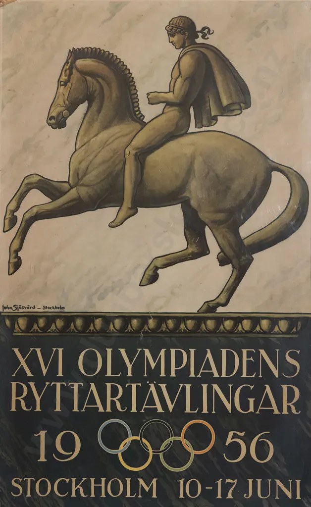 John Sjosvard XVI Olympiadens 1956 Vintage Poster Image 1++