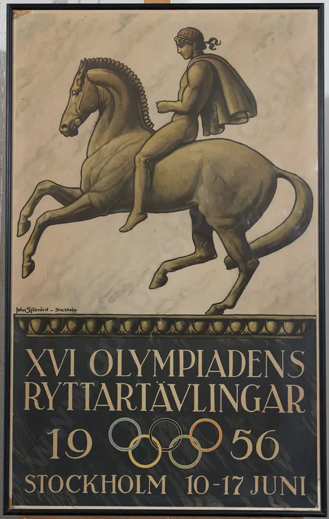 John Sjosvard XVI Olympiadens 1956 Vintage Poster Image 1++