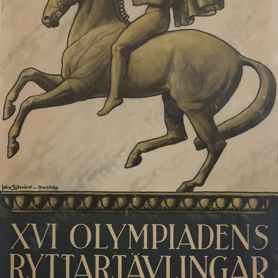 John Sjosvard XVI Olympiadens 1956 Vintage Poster