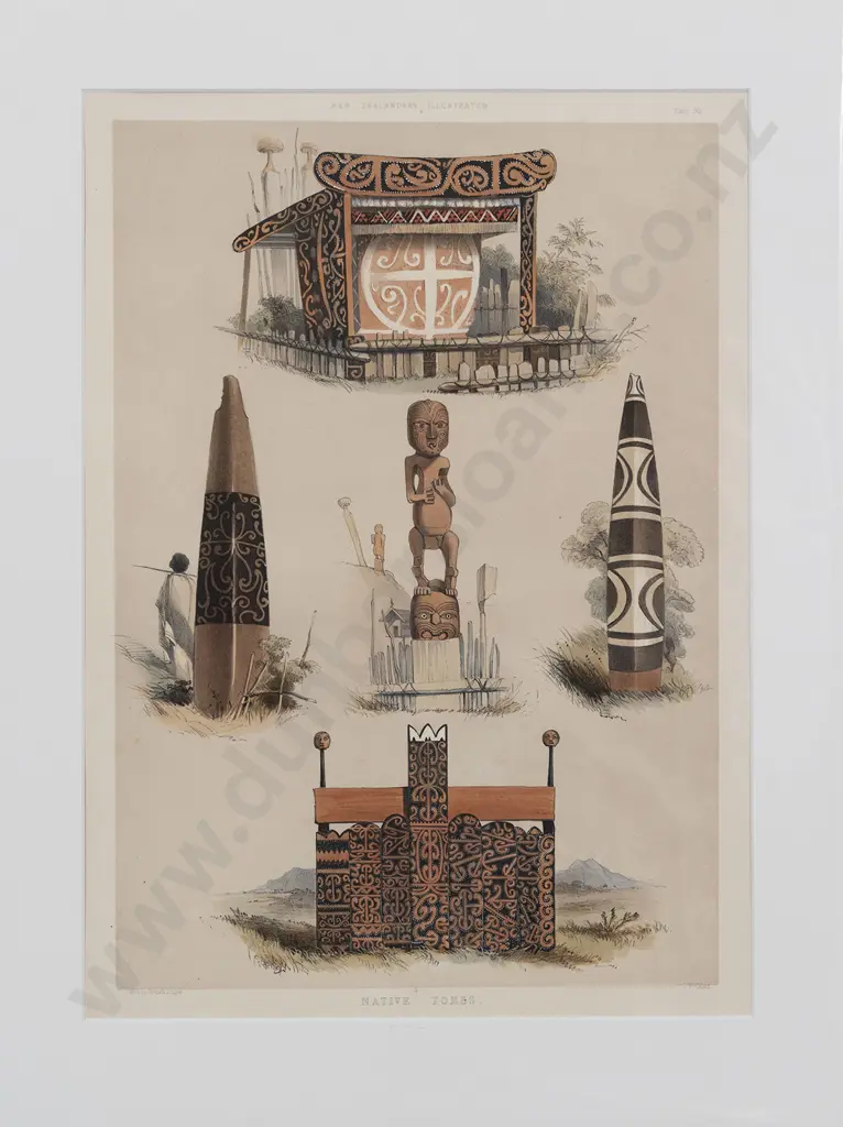 After Charles Heaphy - Native Tombs Image 1++