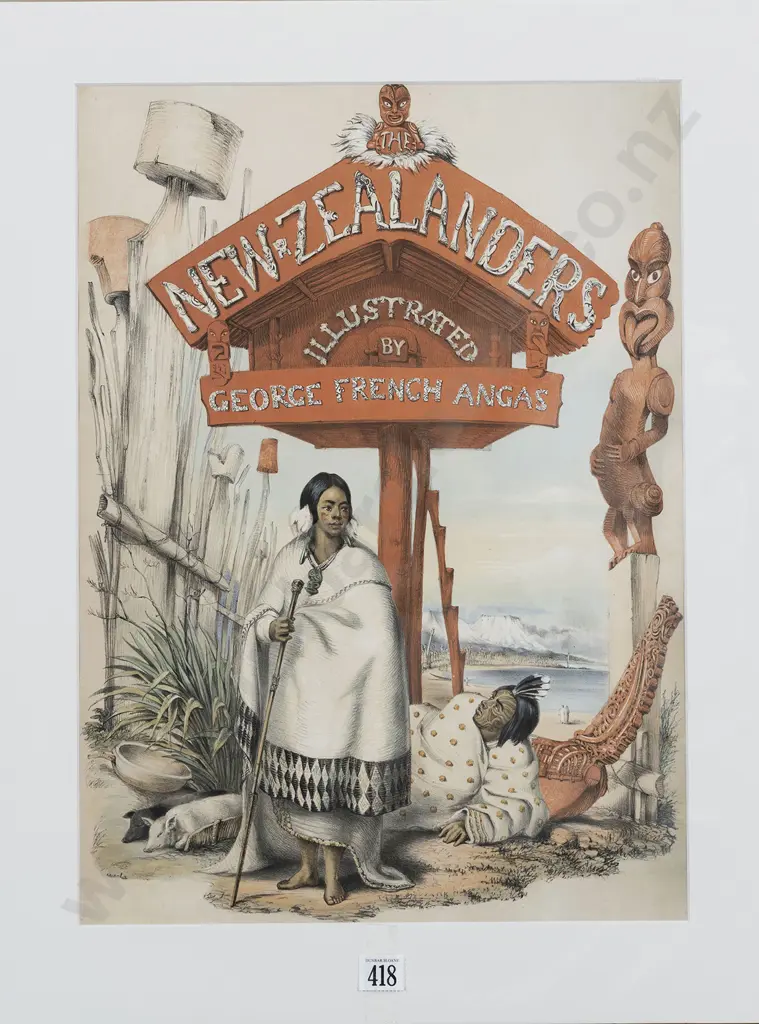 After Charles Heaphy - Rare Original Title Page From The New Zealanders Illustrated 1847 Image 1++