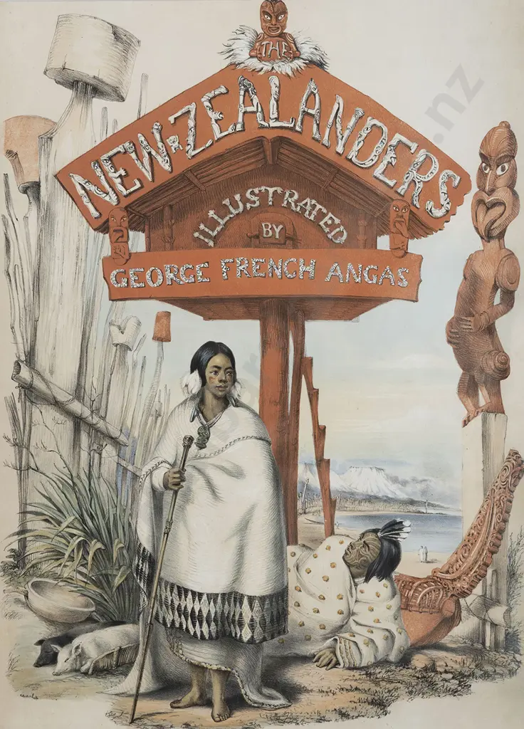 After Charles Heaphy - Rare Original Title Page From The New Zealanders Illustrated 1847 Image 1++