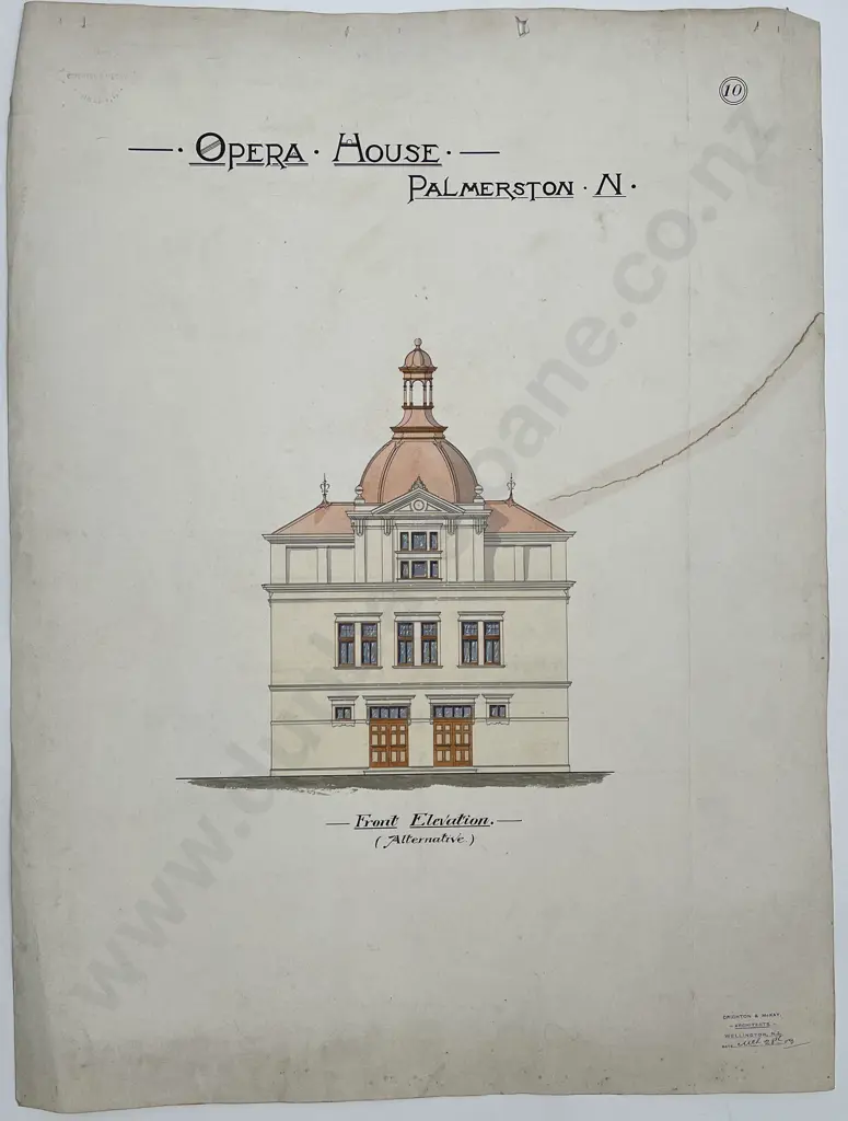 Set Of 9 (of 10) 1903 Architects Drawings For The Opera House Palmerston North Image 1++