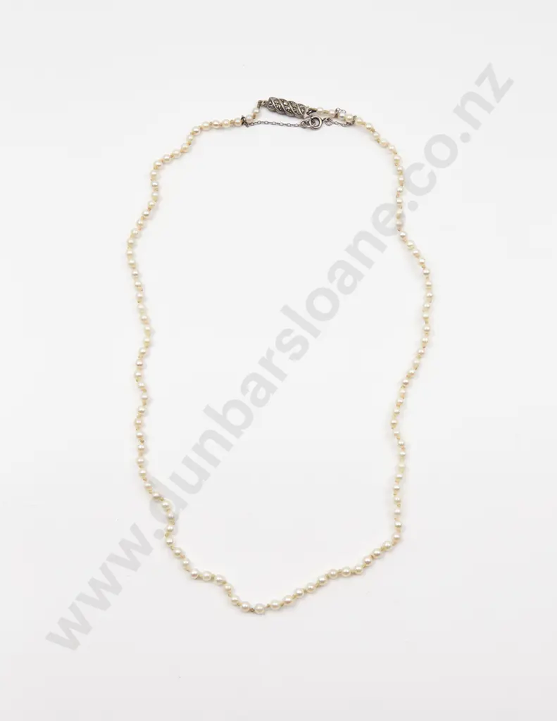 Vintage Single Strand Small Cultured Pearl Necklace Image 1++