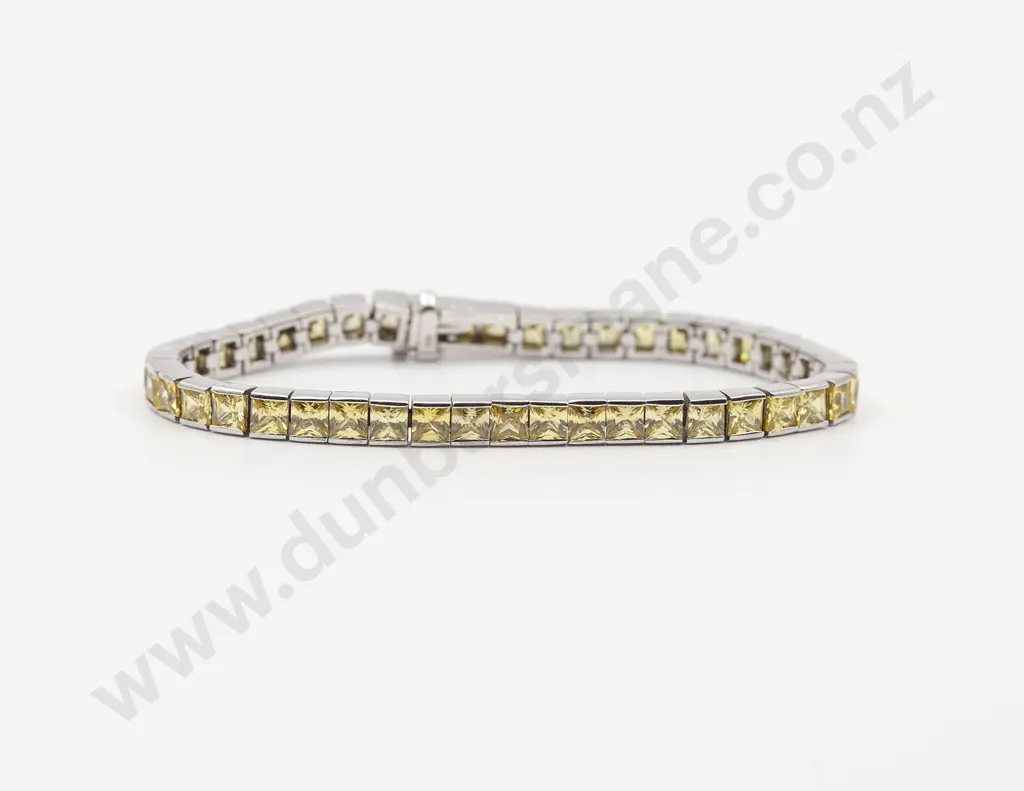 .925 Silver and Citrine Tennis Bracelet Image 1++