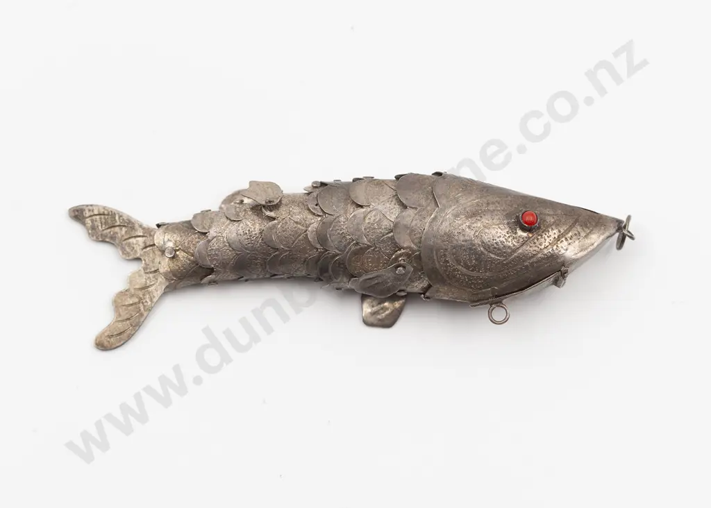Silver Articulated Fish Pendant Image 1++