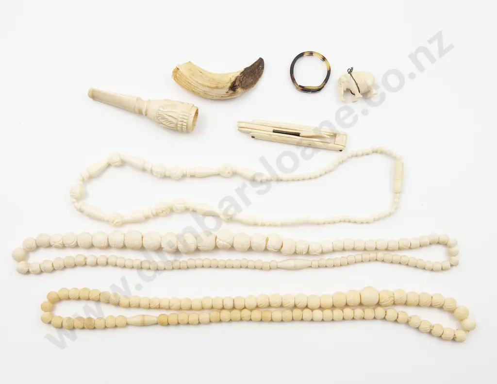 Three Ivory Bead Necklaces Image 1++