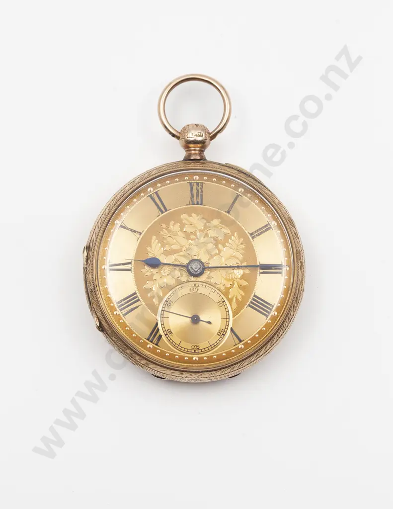 9ct Open Face Key Wind Pocket Watch Image 1++