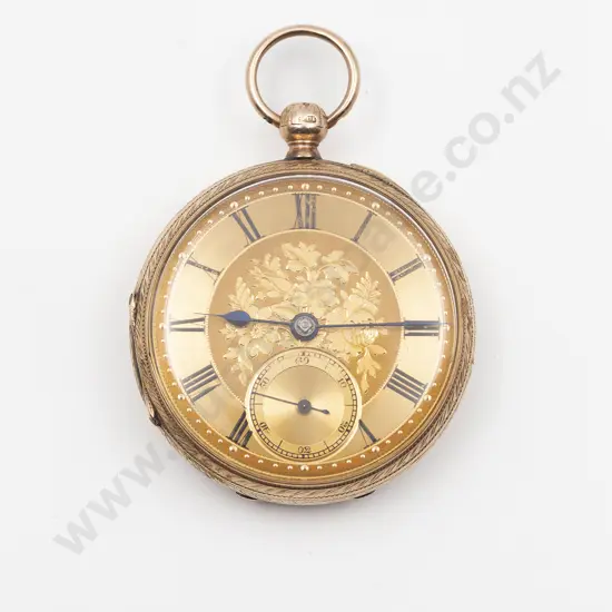 9ct Open Face Key Wind Pocket Watch