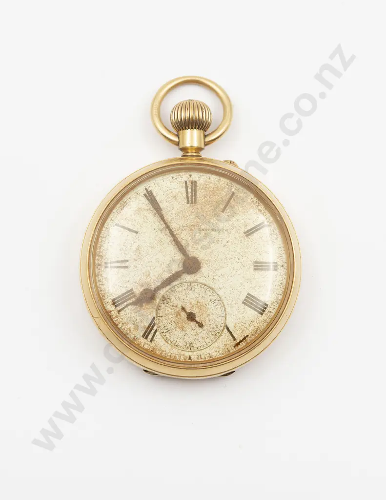 18ct Open Face Lever Wind Pocket Watch Image 1++