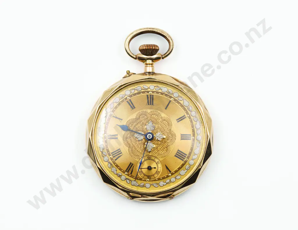14ct Open Face Lever Wind Pocket Watch Image 1++