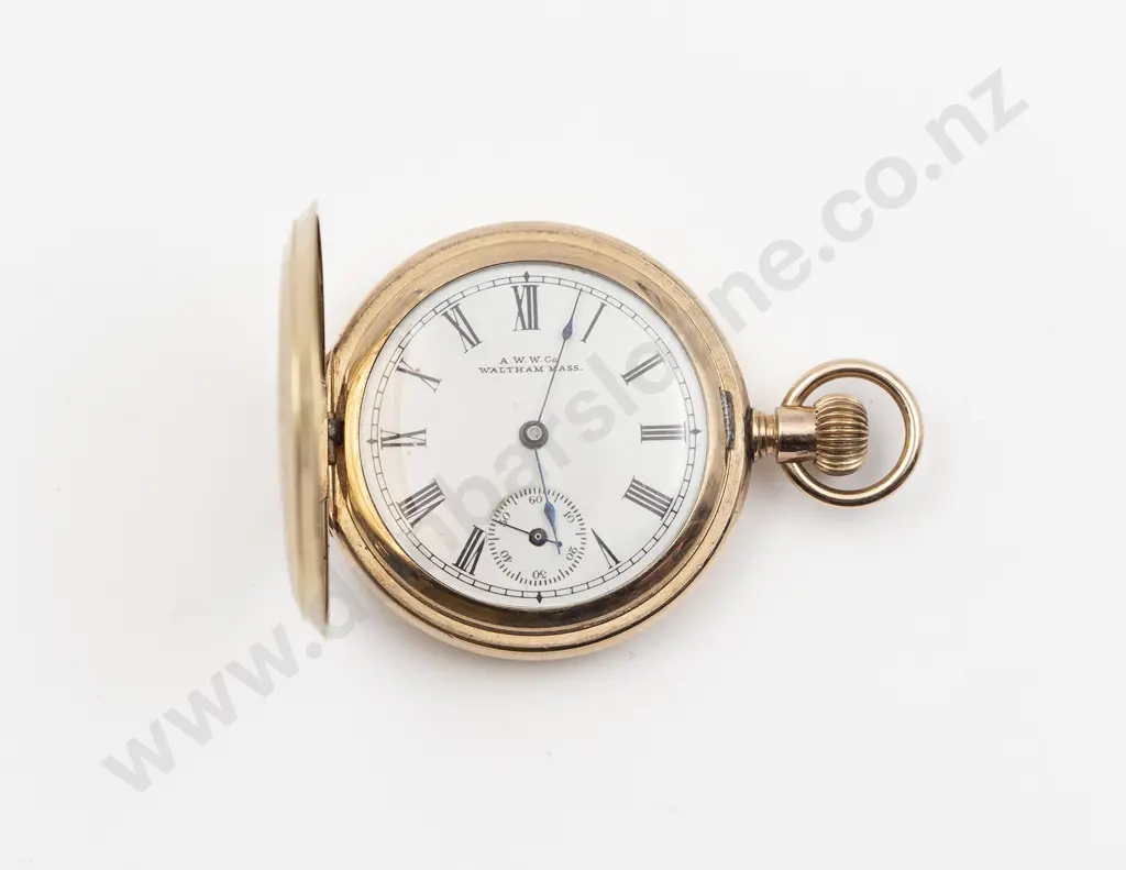 Waltham Gold Plated Hunter Cased Lever Wind Small Pocket Watch Image 1++