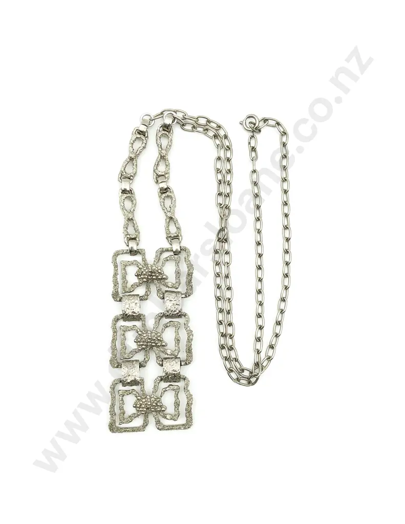 C1970's White Metal Designed Pendant Image 1++
