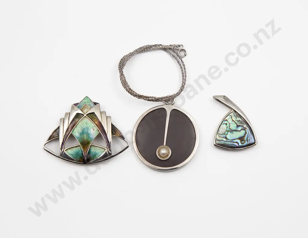 Three Modern Design Silver Pendants Image 1++
