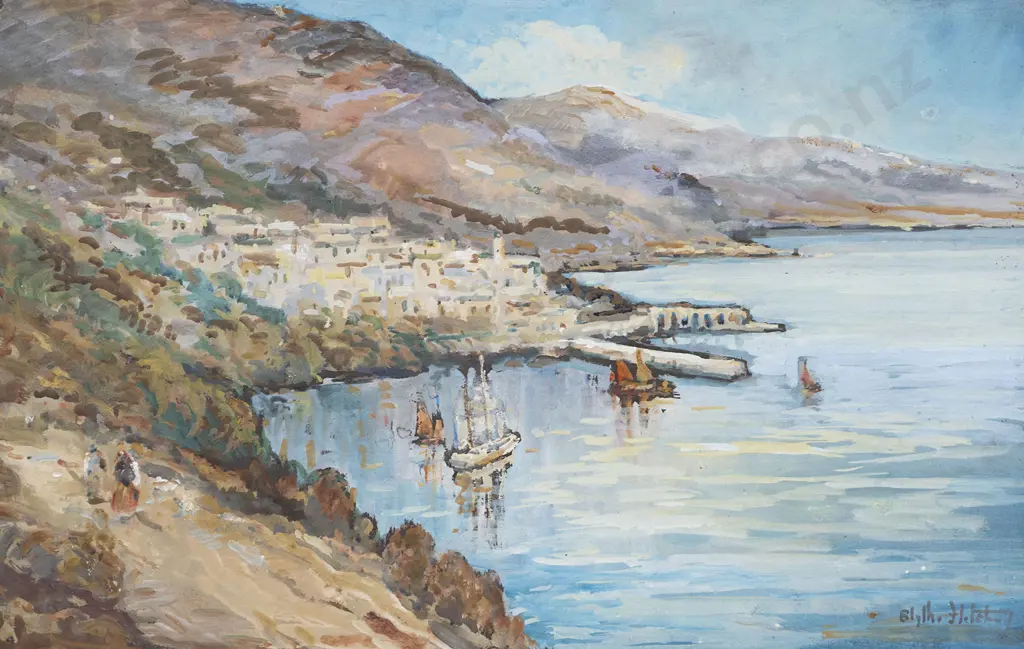 Blythe Fletcher (1890-1949) - European Harbour Scene Image 1++