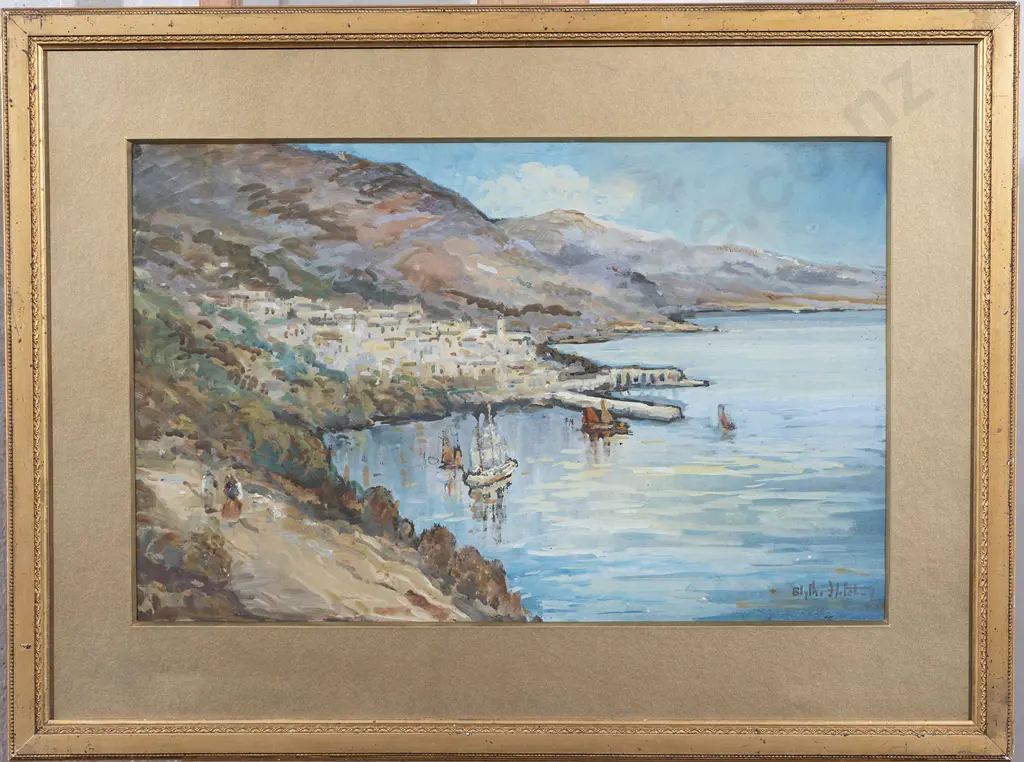 Blythe Fletcher (1890-1949) - European Harbour Scene Image 1++