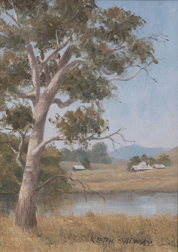 Keith Salway (1928 - 2012) - Snowy River Farm Scene Image 1++