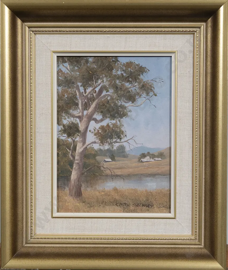 Keith Salway (1928 - 2012) - Snowy River Farm Scene Image 1++