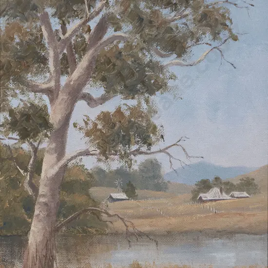 Keith Salway (1928 - 2012) - Snowy River Farm Scene