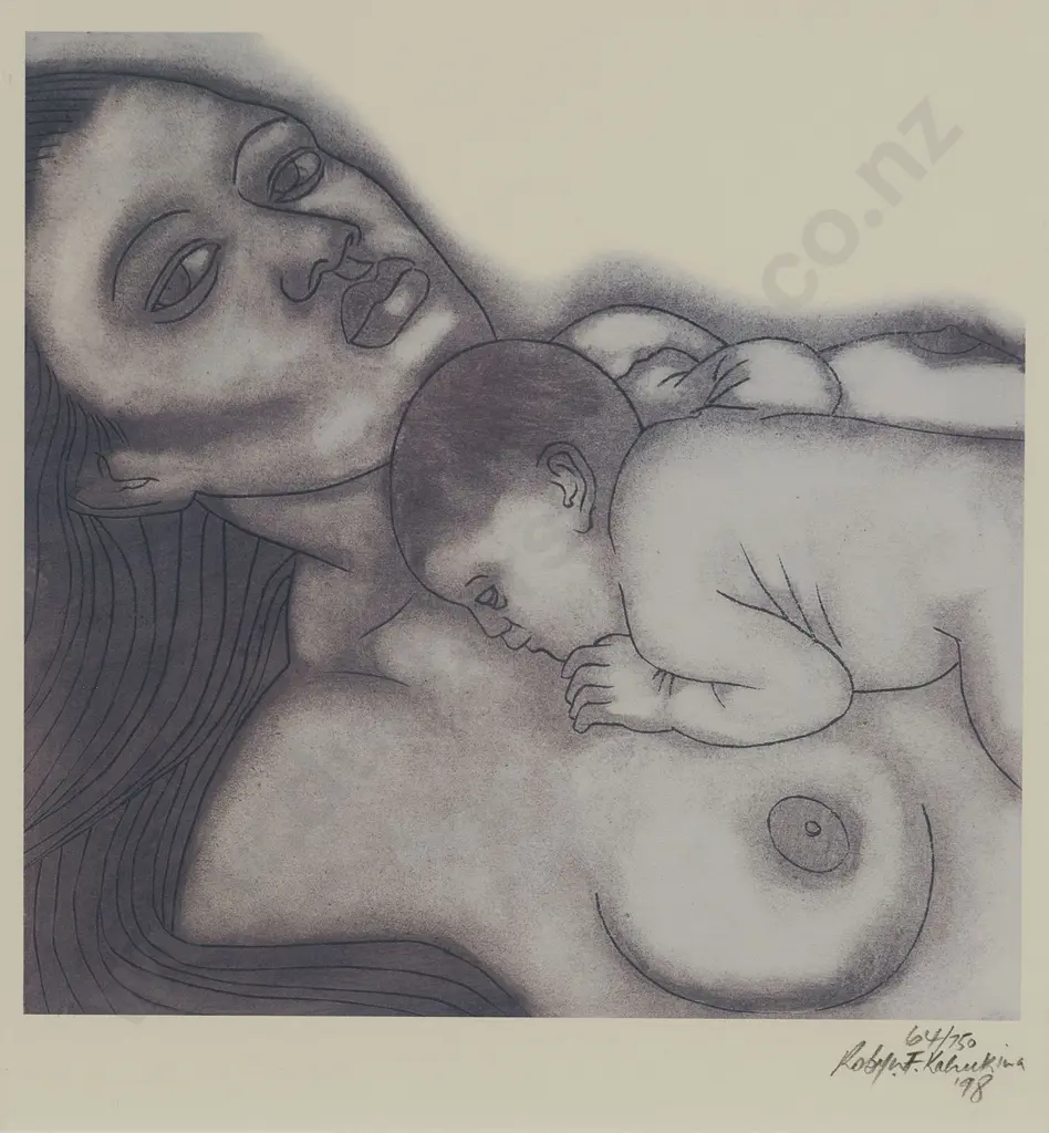 Robyn Kahukiwa (b. 1938) - Untitled (Mother and Child) Image 1++