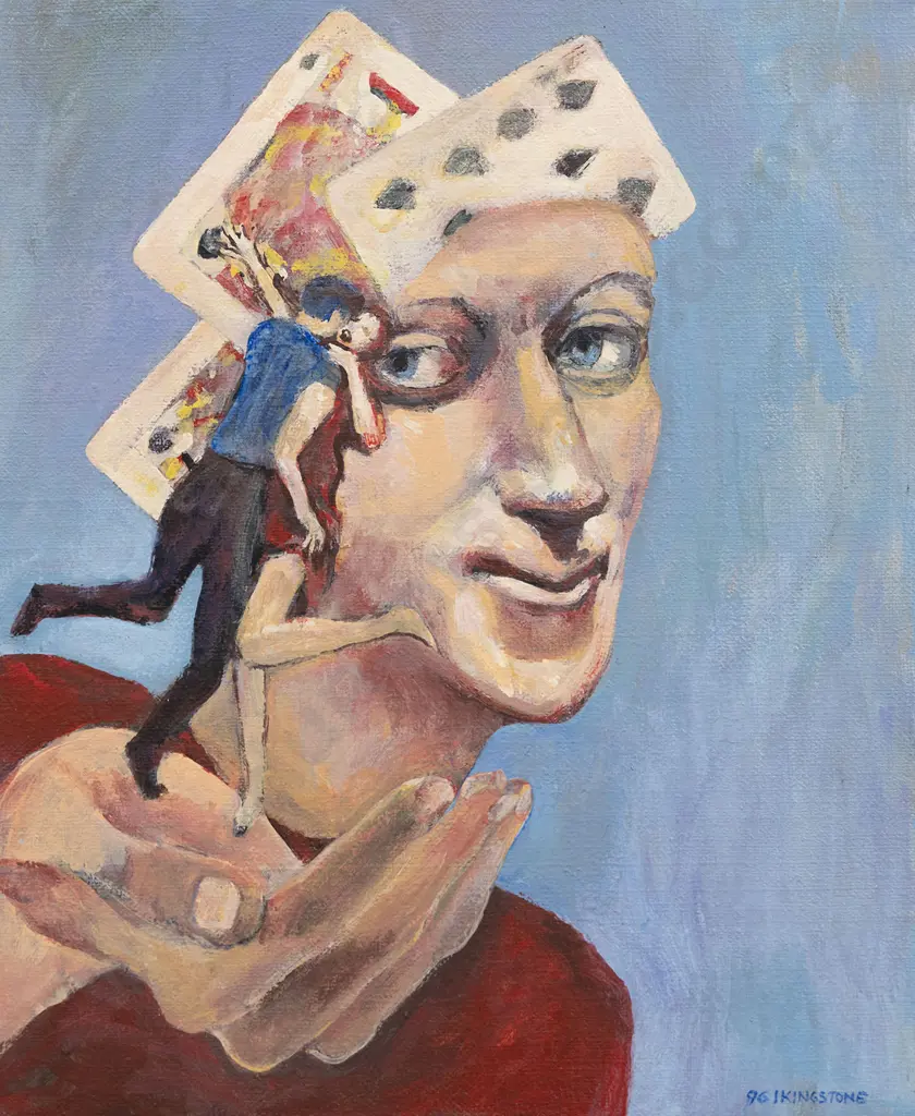 Ian Kingston (b 1942) - Dancing Card Game Image 1++