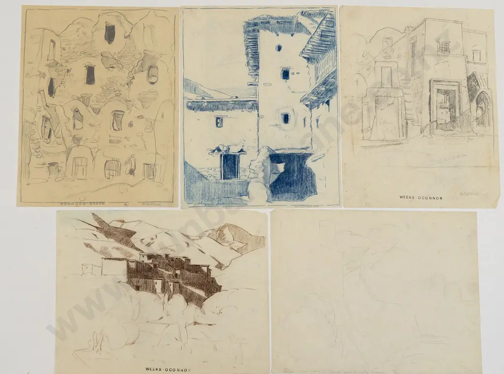 John Weeks (1888-1965) - Twelve Various North African Architectural Studies Image 1++