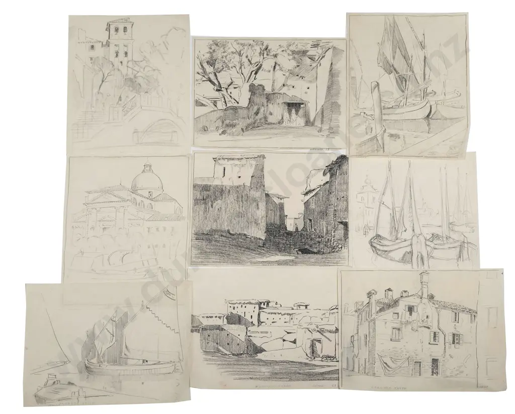 John Weeks (1888-1965) - Nine Various Sketchbook Studies Image 1++