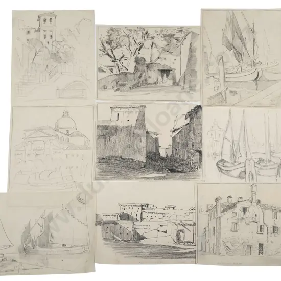 John Weeks (1888-1965) - Nine Various Sketchbook Studies