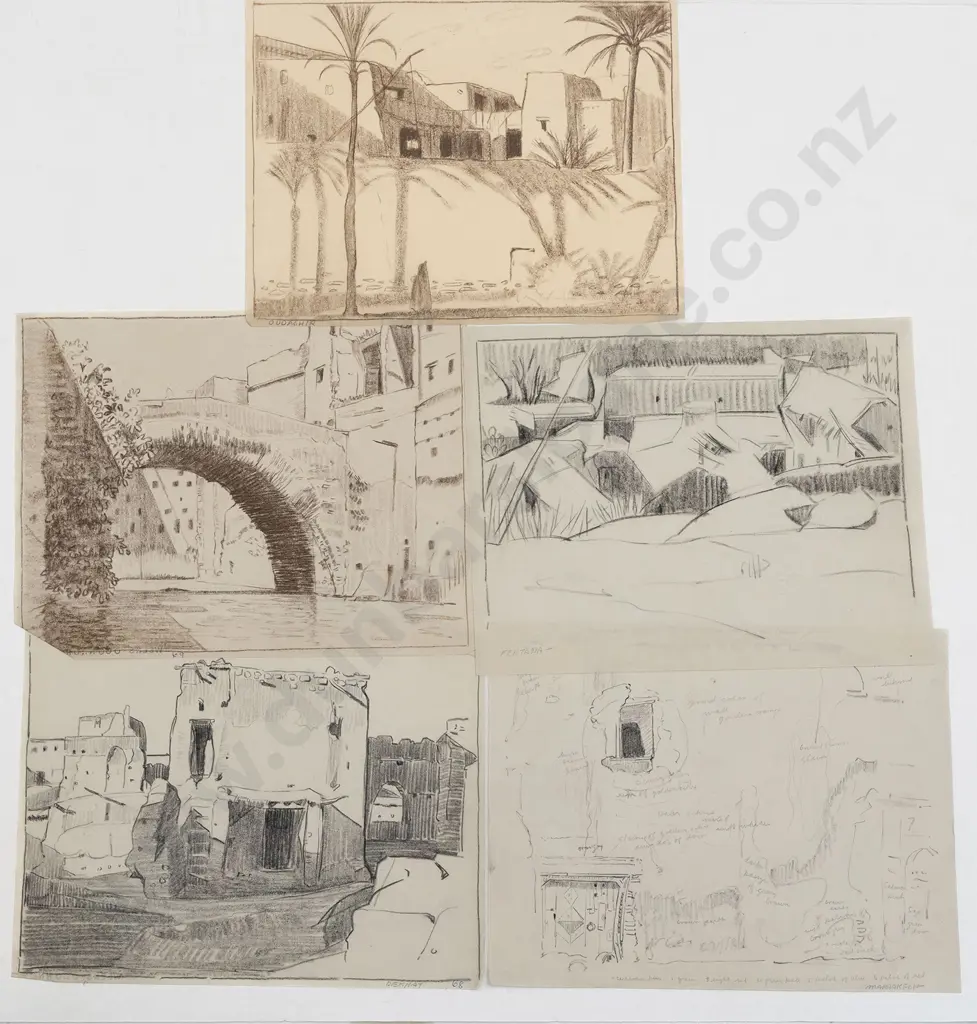 John Weeks (1888-1965) - Thirteen Various Architectural Studies Image 1++