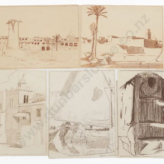 John Weeks (1888-1965) - Thirteen Various Architectural Studies