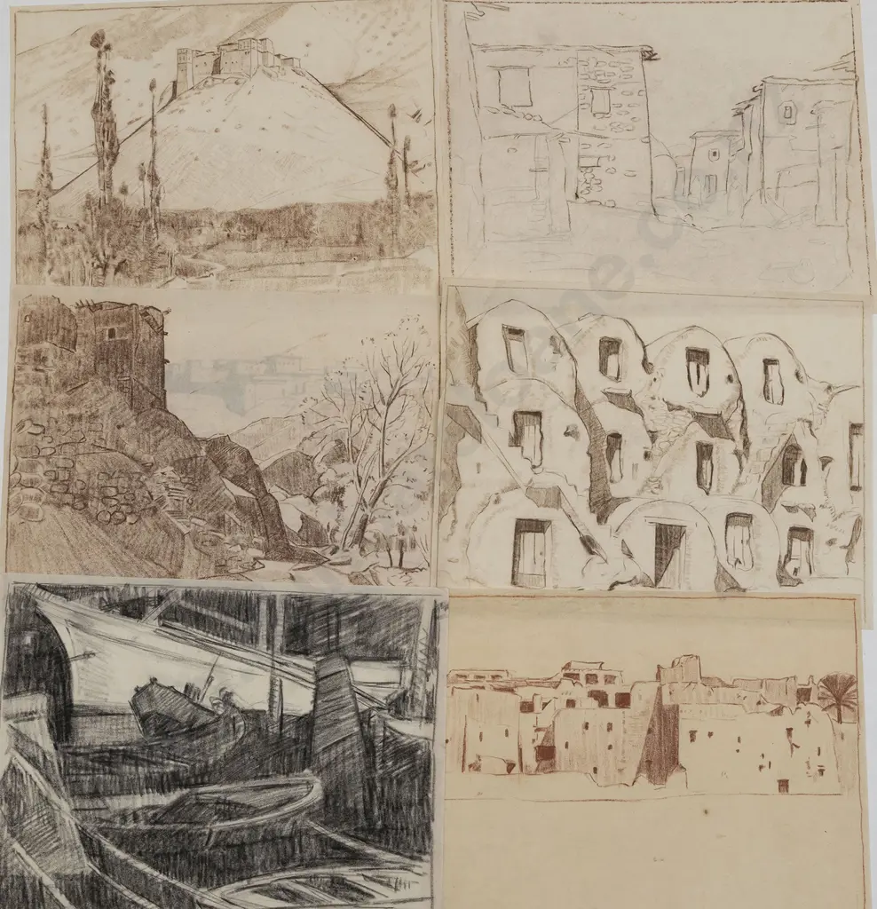 John Weeks (1888-1965) - Eleven Various Architectural Studies Image 1++