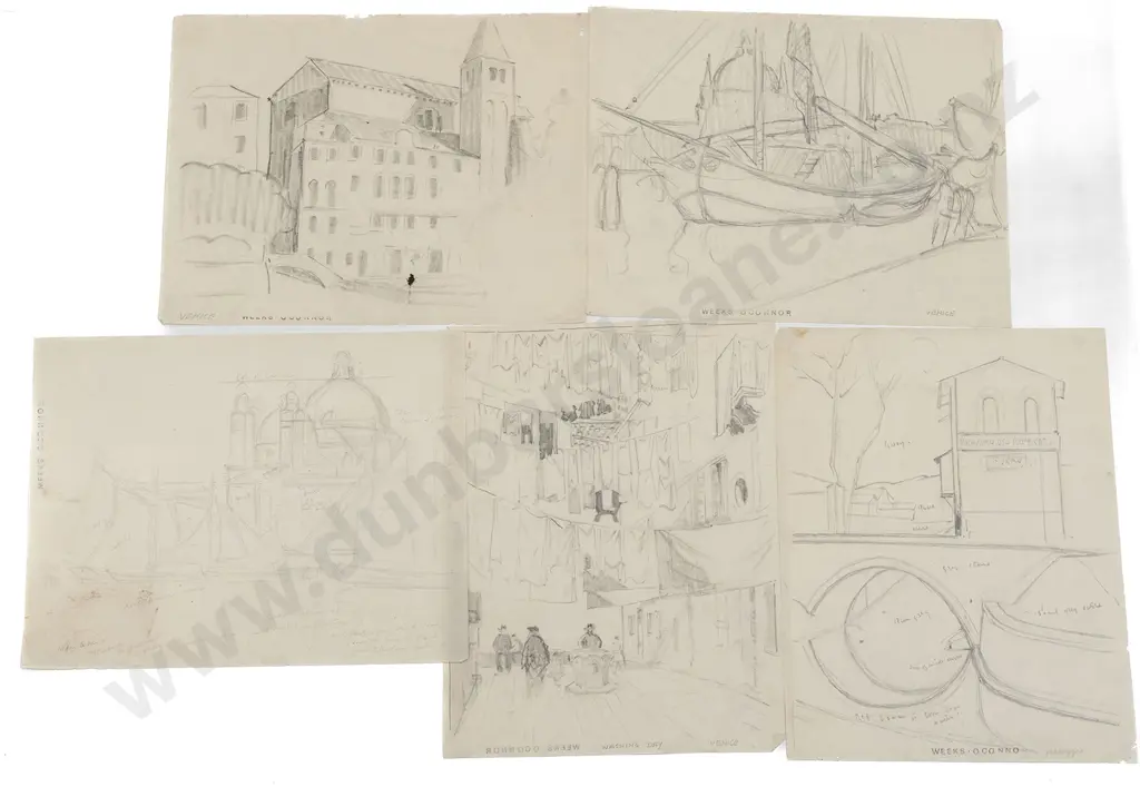 John Weeks (1888-1965) - Eleven Various Architectural Studies Image 1++