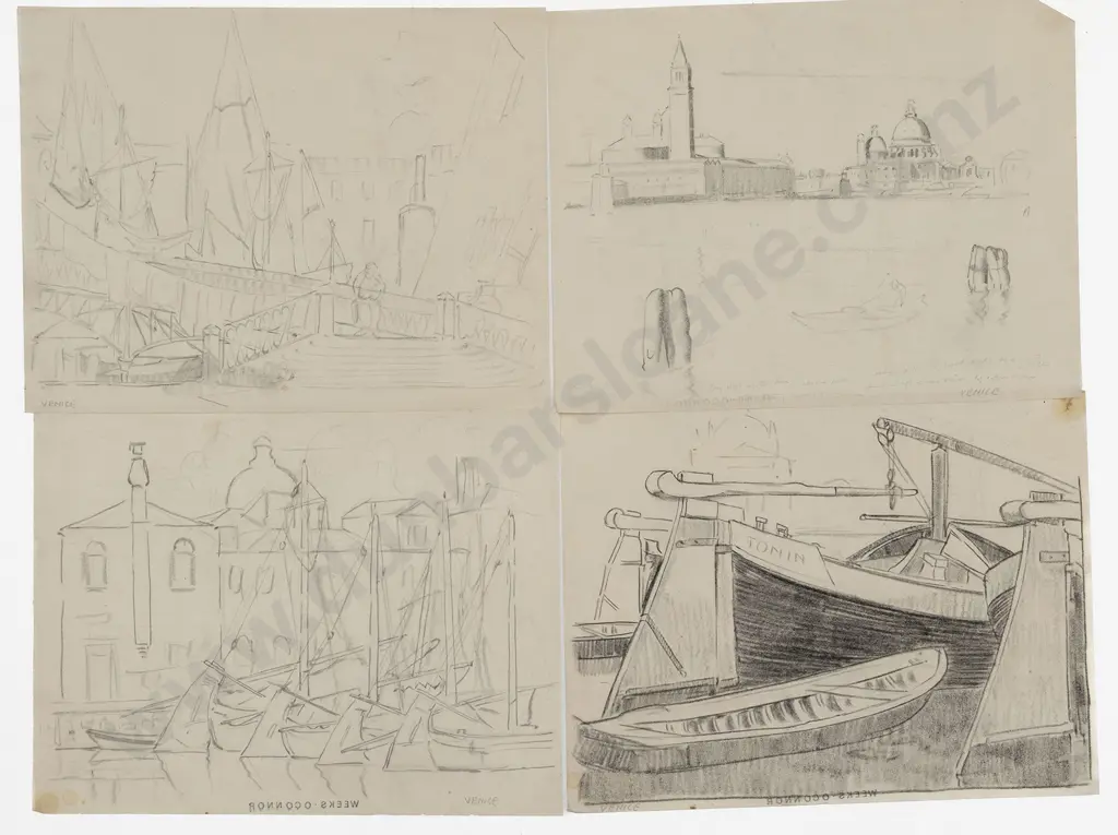John Weeks (1888-1965) - Thirteen European Maritime Studies Image 1++