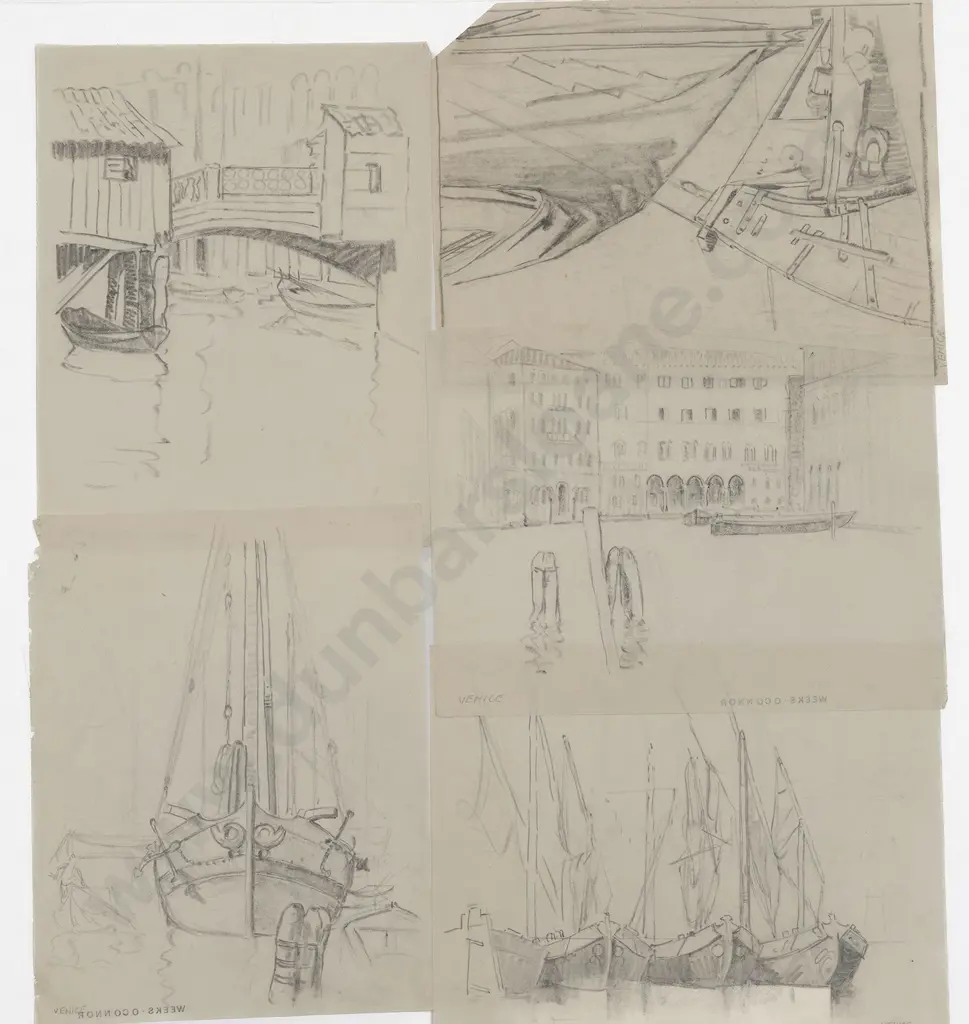 John Weeks (1888-1965) - Thirteen European Maritime Studies Image 1++