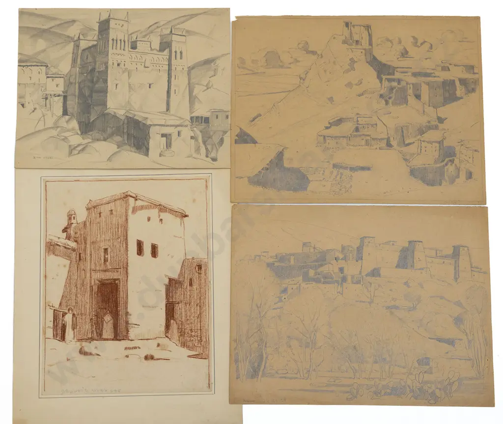 John Weeks (1888-1965) - Seven Various Architectural Studies Image 1++