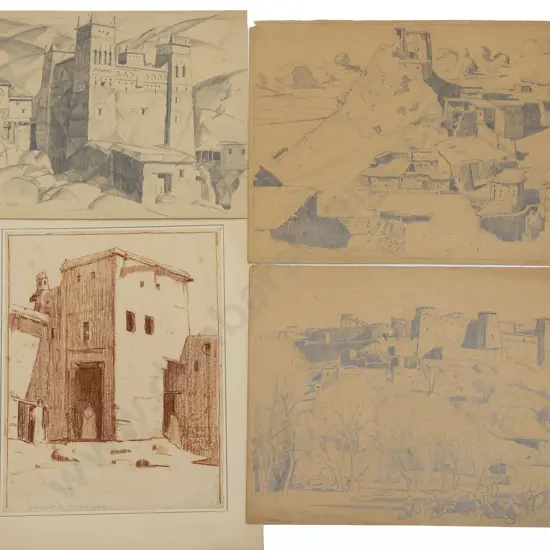 John Weeks (1888-1965) - Seven Various Architectural Studies