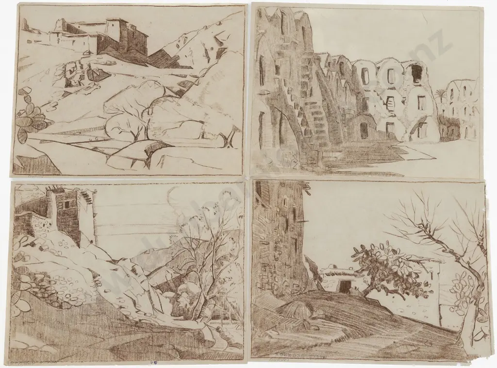 John Weeks (1888-1965) - Thirteen Various Architectural Studies Image 1++