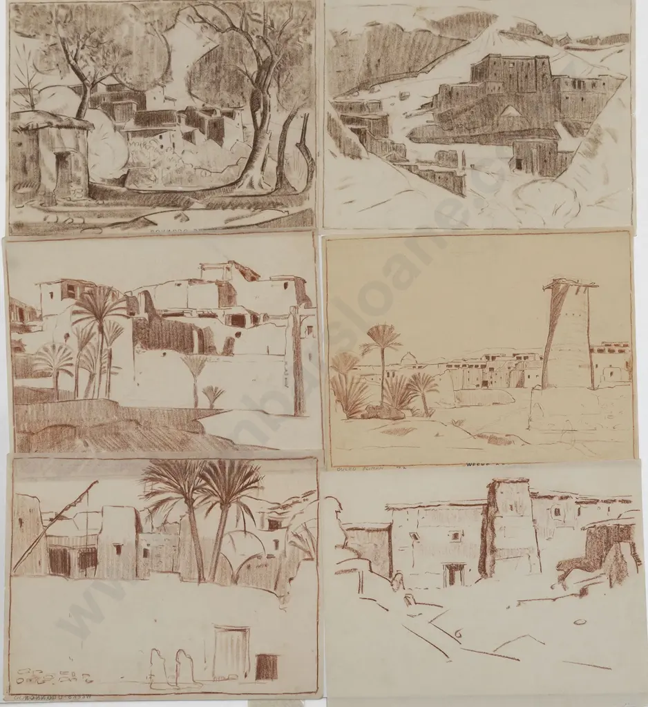 John Weeks (1888-1965) - Thirteen Various Architectural Studies Image 1++