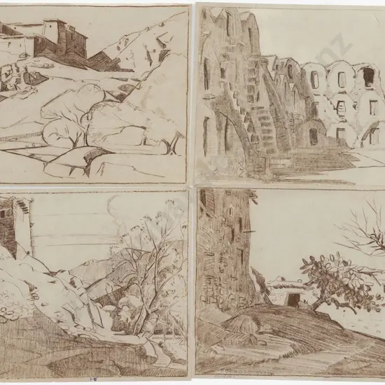John Weeks (1888-1965) - Thirteen Various Architectural Studies