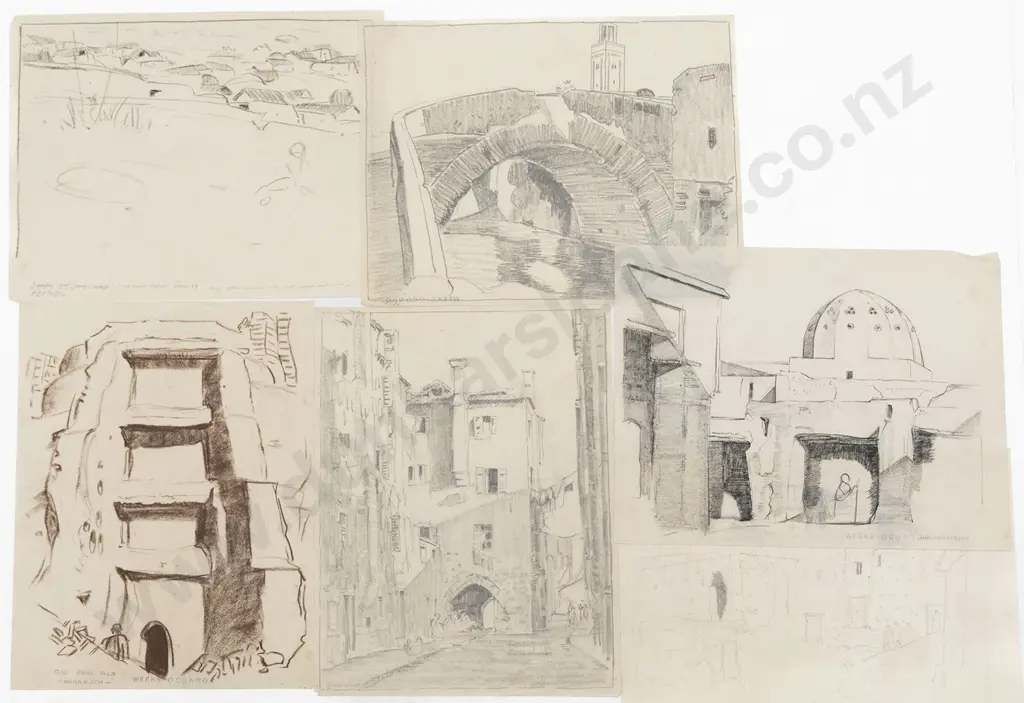John Weeks (1888-1965) - Twelve Various Sketchbook Studies Image 1++