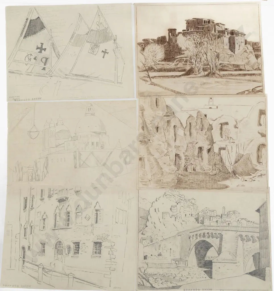John Weeks (1888-1965) - Twelve Various Sketchbook Studies Image 1++
