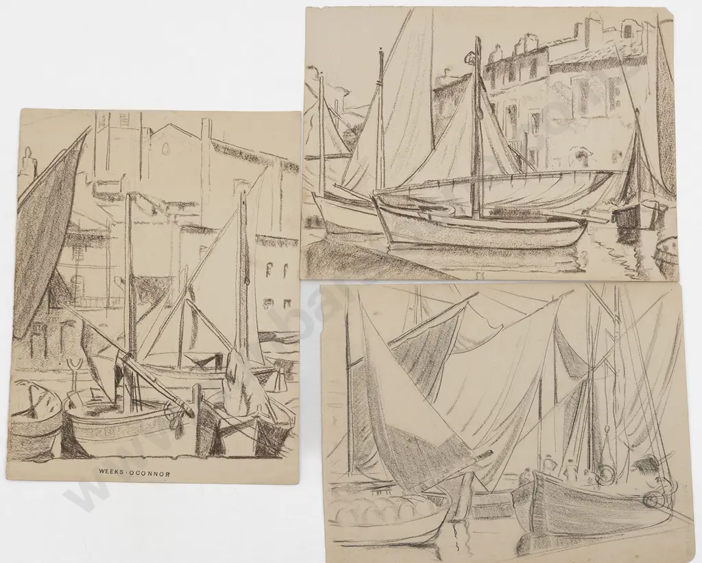 John Weeks (1888-1965) - Seven Various Sketchbook Studies Image 1++